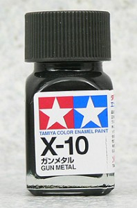 TAMIYA 琺瑯系油性漆 10ml 亮光槍身金屬色 X